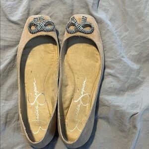 Jessica Simpson Tan Embellished Flats